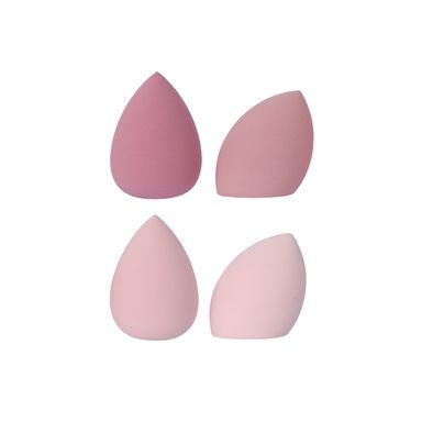 Set Esponjas De Maquillaje Con Estuche Rosas 4 Piezas