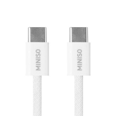 Cable De Carga Y Datos Tipo C Reforzado En Nailon Blanco 1 m