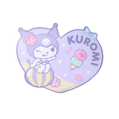 Mouse Pad Sanrio Kuromi En Forma De Corazón Lila 23.5x16 cm