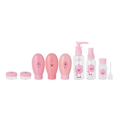 Kit Botellas De Viaje Zanmang Loopy Sintéticas Rosas 10 Piezas