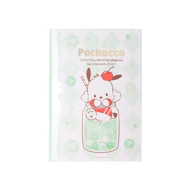 Libreta Sanrio Pochacco Pasta Suave Verde 14x20.4 cm 104 Hojas Rayas
