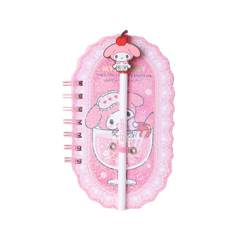 Mini-Libreta-De-Espiral-Con-Pluma-Sanrio-My-Melody-Rosa-9-8x17-2-cm-90-Hojas-Rayas-1-30887
