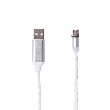 Cable De Carga Rápida Y Datos 3 En 1 Nailon Reforzado Plateado 1 m 10 W Entradas Magnéticas