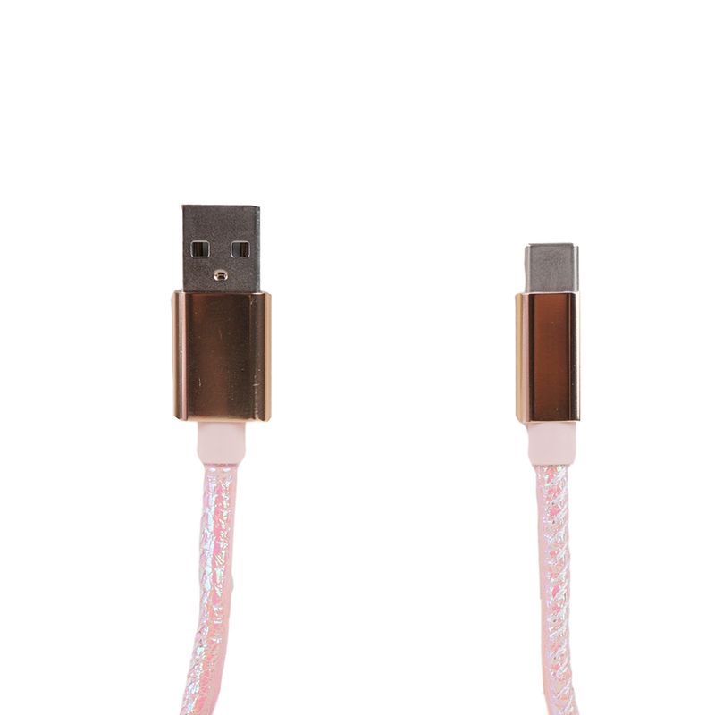 Cable-De-Carga-R-pida-Y-Datos-USB-A-Tipo-C-Nailon-Reforzado-Rosa-1-m-1-30897