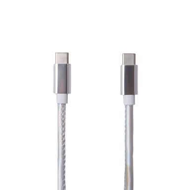 Cable De Carga Rápida Y Datos Tipo C Nailon Reforzado Plateado 1 m 60 W