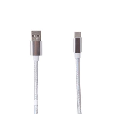 Cable De Carga Rápida Y Datos USB A Tipo C Sintético Plateado 1 m 27 W