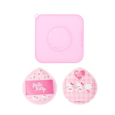 Set Esponjas De Maquillaje Tipo Puff Con Estuche Sanrio Hello Kitty Rosas 2 Piezas