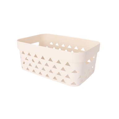 Cesta De Almacenamiento Plástico Beige 30x13 cm