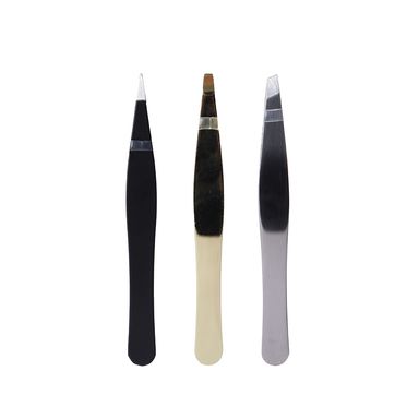 Set Pinzas Para Cejas Black Gold Acero Inoxidable 3 Piezas