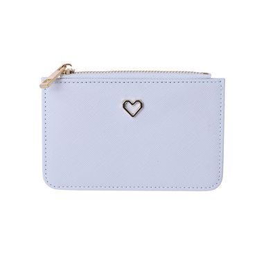 Monedero Corazón Metálico Sintético Azul 13x1x8 cm