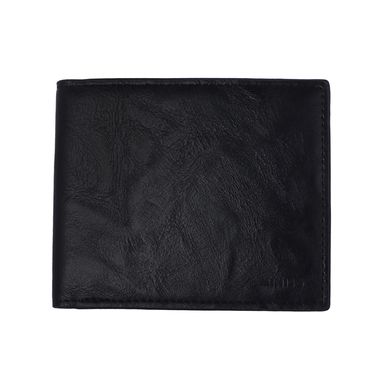 Cartera Para Hombre Bifold Sintética Negra 11x10x2 cm Diseño Tipo Piel