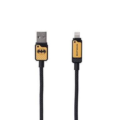 Cable De Carga Super Rápida Y Datos DC Batman USB A Lightning Nailon Reforzado Negro 1 m 12 W
