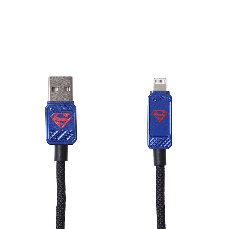 Cable-De-Carga-Super-R-pida-Y-Datos-DC-Superman-USB-A-Lightning-Nailon-Reforzado-Negro-1-m-12-W-1-30977