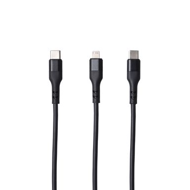 Cable De Carga Rápida Life Is For Fun Sintético Negro 1 m 15 W Multiconector