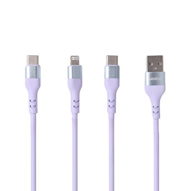 Cable De Carga Rápida Life Is For Fun Sintético Morado 1 m 15 W Multiconector