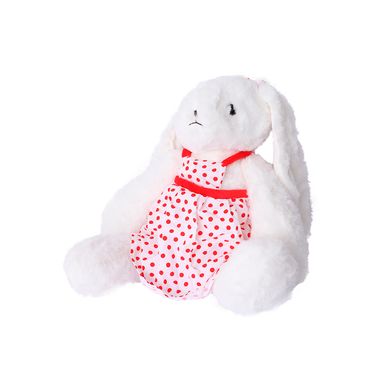 Peluche Conejita Con Vestido Felpa Blanca 41x46 cm