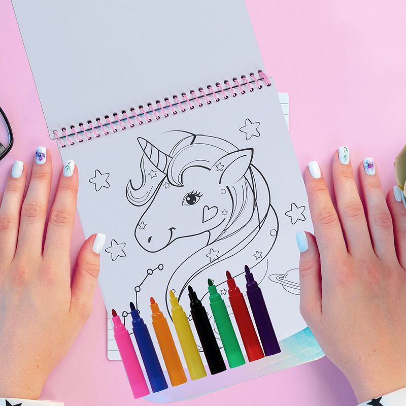Libro-Para-Colorear-Unicornio-Con-Plumines-21-5x27-5-cm-30-Hojas-8-Piezas-2-13512