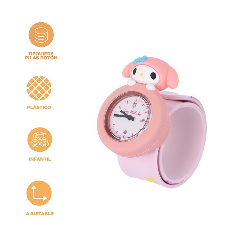 Reloj-Slap-Sanrio-My-Melody-Sint-tico-Rosa-22-6x3-2x1-8-cm-3-31085