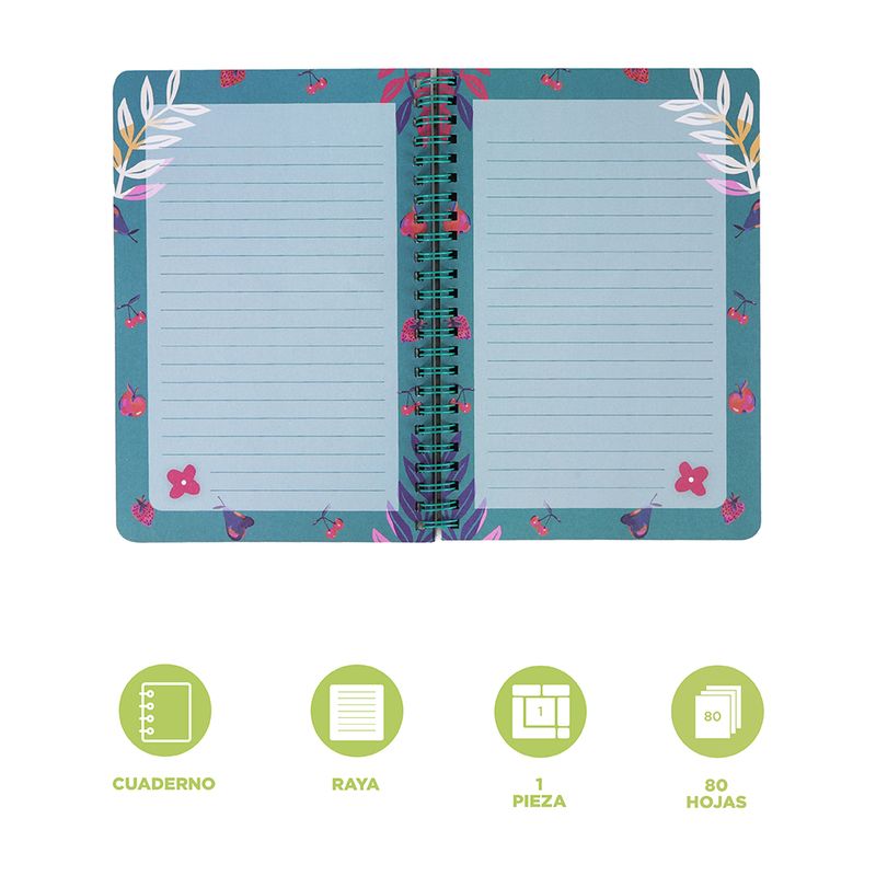 Libreta-De-Espiral-Estampado-De-Frutas-Verde-Rayas-3-31103