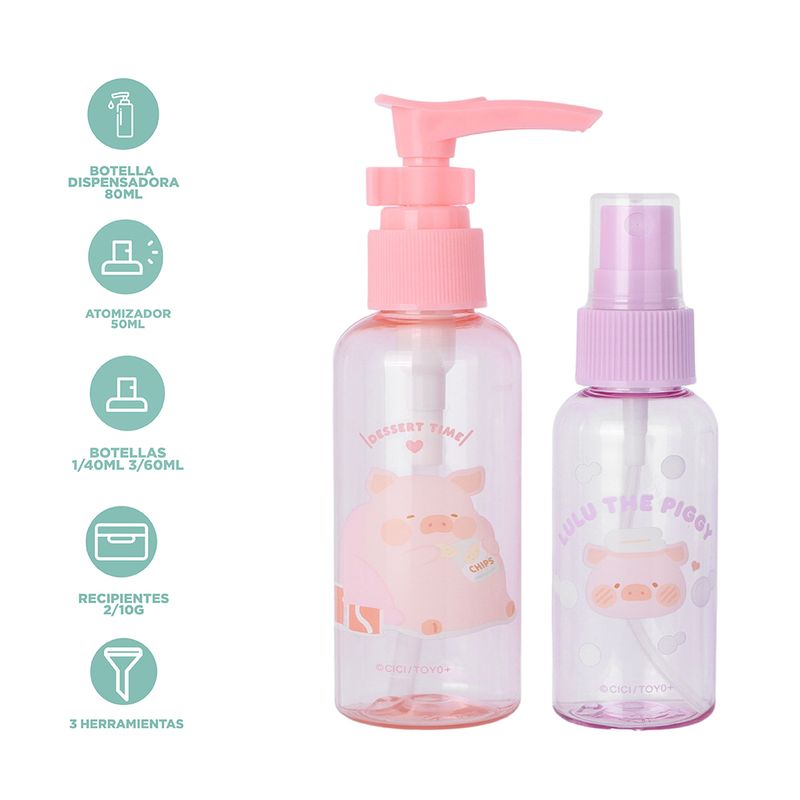Kit-Botellas-De-Viaje-Lulu-La-Cerdita-Pl-stico-10-Piezas-3-31249