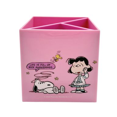 Organizador De Escritorio Snoopy Vintage Plástico Rosa Portalápices