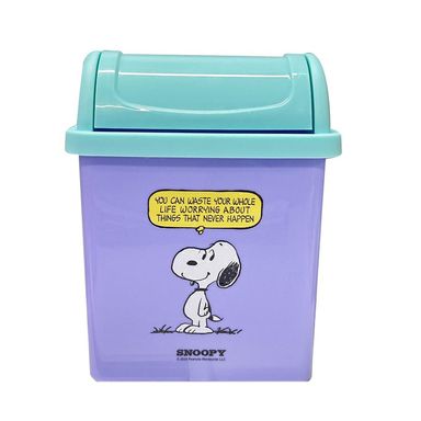 Bote De Basura Snoopy Vintage Plástico Multicolor 15x11x18.5 cm