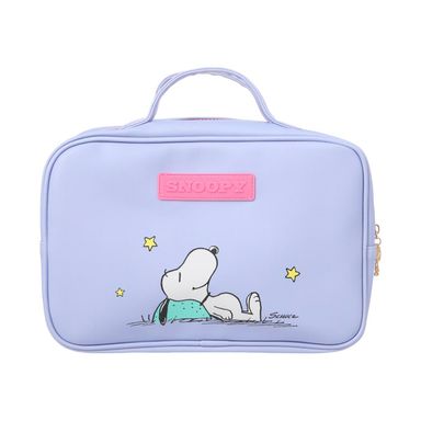 Cosmetiquera Snoopy Vintage Sintética Lila 28x11x20 cm