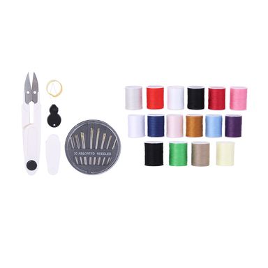 Kit De Costura Con Estuche Macaron Sintético Lila 50 Piezas