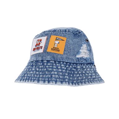 Sombrero De Copa Snoopy Con Parches Textil Mezclilla Unitalla