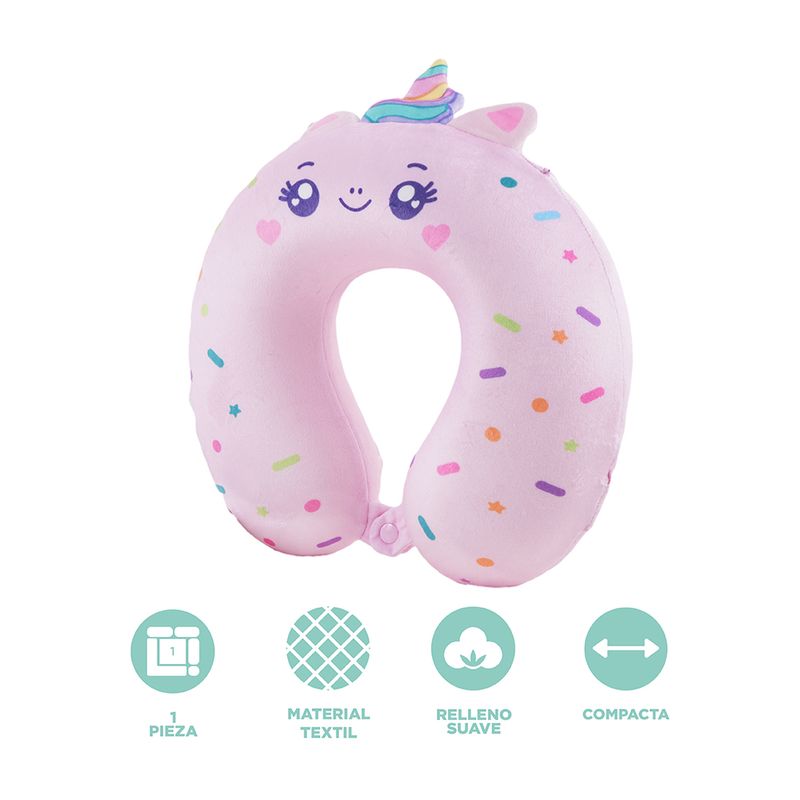 Almohada-De-Viaje-Mis-Pastelitos-Estampado-De-Unicornio-Memory-Foam-Rosa-28x30-cm-4-30281