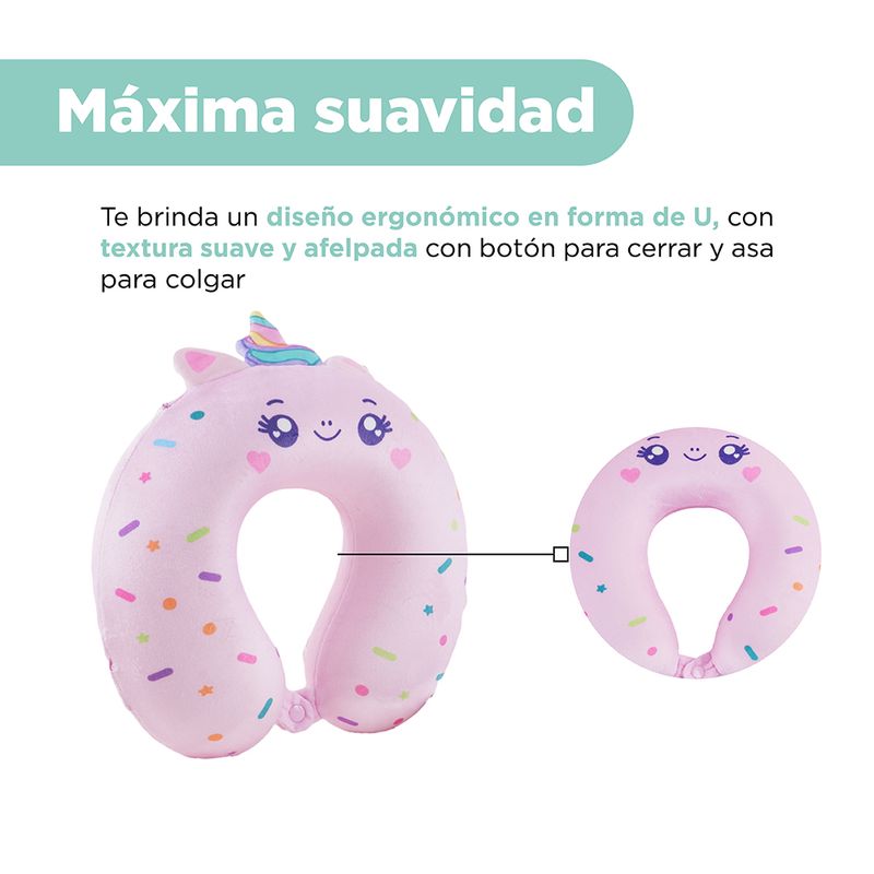 Almohada-De-Viaje-Mis-Pastelitos-Estampado-De-Unicornio-Memory-Foam-Rosa-28x30-cm-5-30281