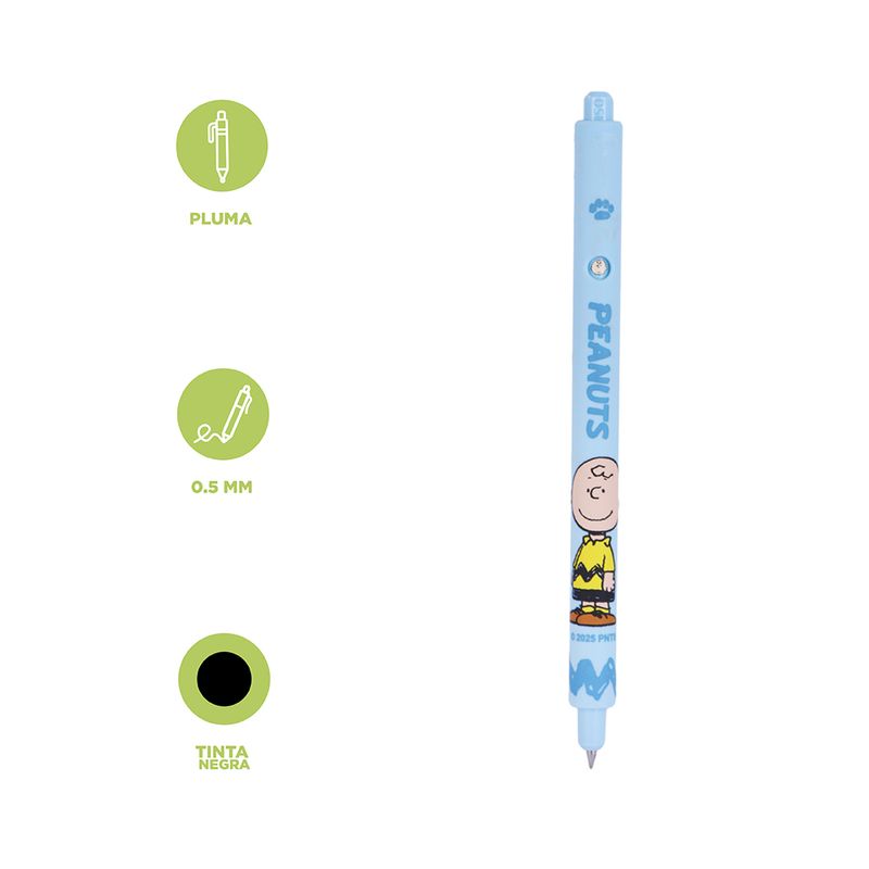 Pluma-De-Gel-Retr-ctil-Snoopy-Charlie-Brown-Tinta-Negra-0-5-mm-3-31455