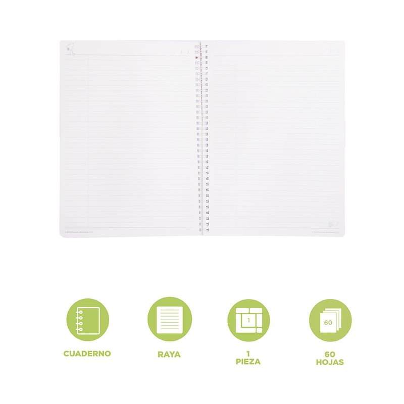 Libreta-De-Espiral-Snoopy-Pasta-Suave-21x29-6-cm-60-Hojas-Rayas-3-31489