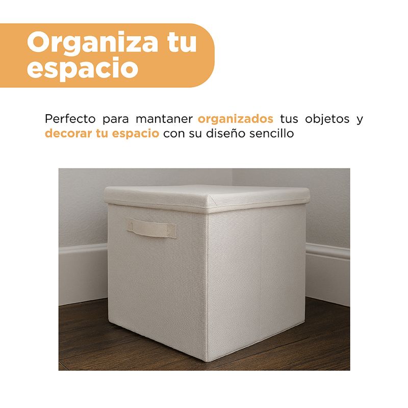 Organizador-Plegable-100-Poli-ster-Beige-30x30x30-cm-4-31504