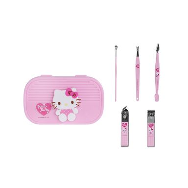 Kit Manicure Con Estuche Sanrio Hello Kitty Acero Inoxidable Rosa 5 Piezas
