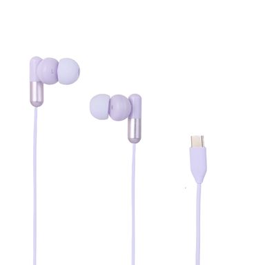 Audífonos De Cable Life Is For Fun Morados Tipo C