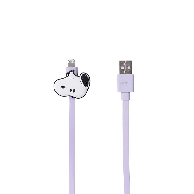 Cable-De-Carga-Y-Datos-USB-A-Lightning-Snoopy-Vintage-Lila-1-31453