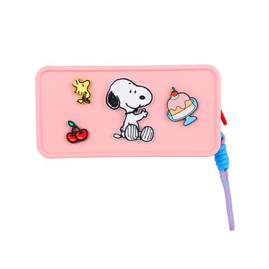 Cosmetiquera Snoopy Silicona Rosa 19x6.5x9 cm