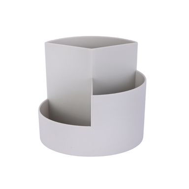 Organizador De Escritorio Portalápices Sintético Gris 12.5x11.3 cm