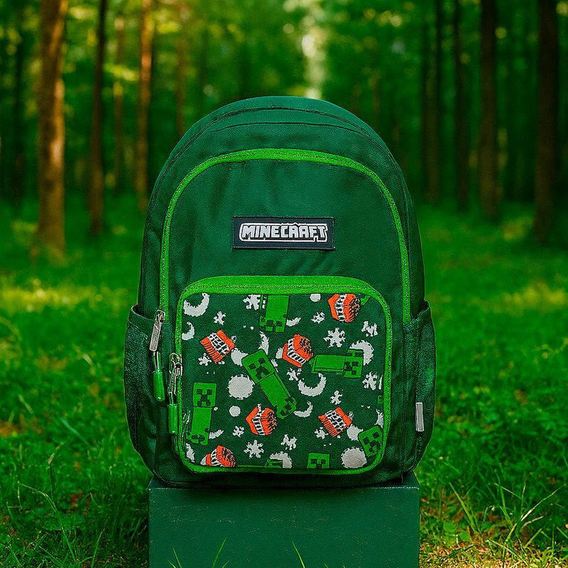 Mochila-Casual-Minecraft-Creeper-100-Poli-ster-Verde-27x12x39-cm-2-29782