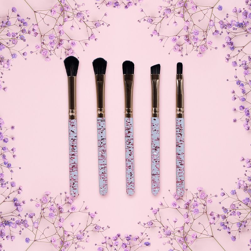 Set-Brochas-De-Maquillaje-Para-Sombras-Sparkling-Star-Rosas-9-7-cm-5-Piezas-2-13346