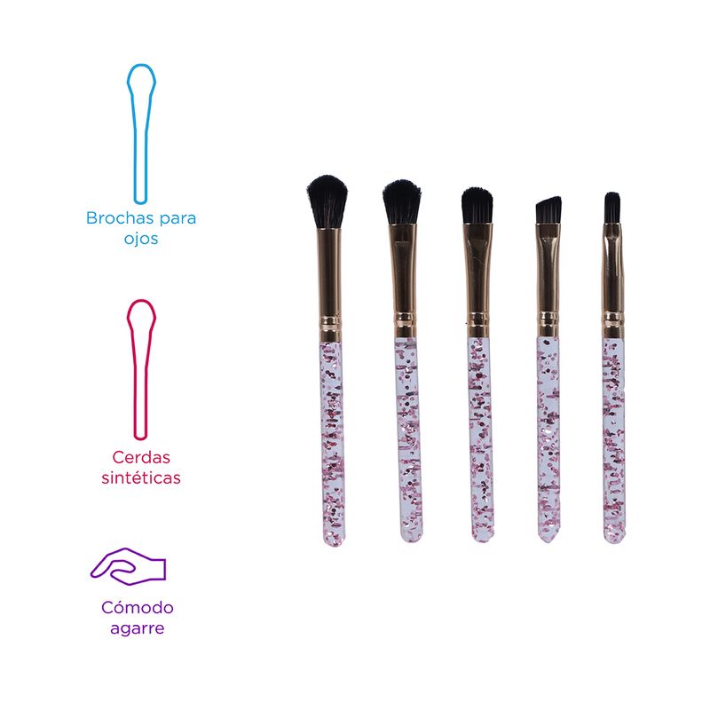 Set-Brochas-De-Maquillaje-Para-Sombras-Sparkling-Star-Rosas-9-7-cm-5-Piezas-3-13346