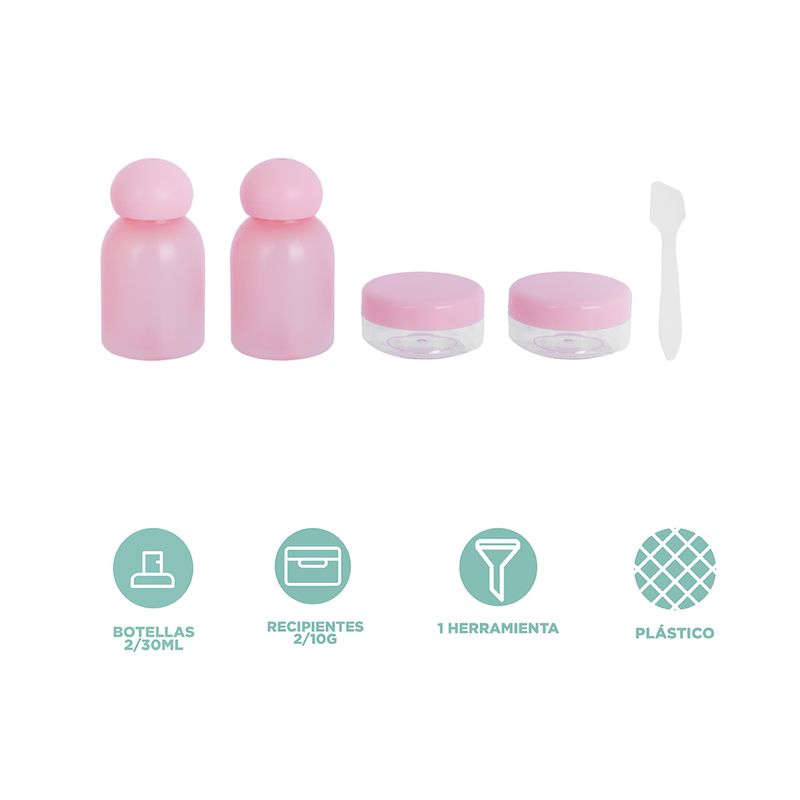 Kit-Botellas-De-Viaje-Sint-ticas-Rosas-30-ml-10-gr-5-Piezas-3-31675