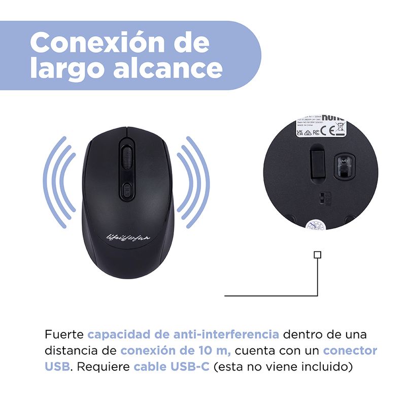 Mouse-Inal-mbrico-Life-Is-For-Fun-Sint-tico-Negro-Silencioso-5-31717