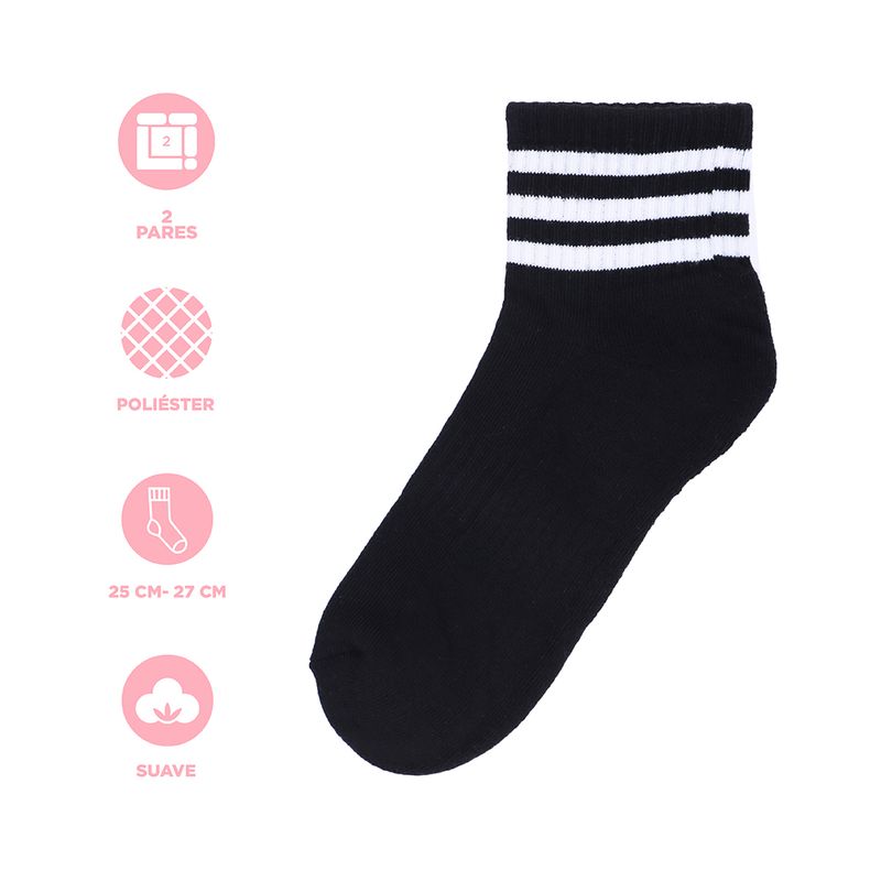 Set-Calcetines-Para-Hombre-Deportivos-72-Poli-ster-23-Algod-n-4-Elastodieno-1-Elastano-Multicolor-Talla-25-27-2-Pares-3-31832