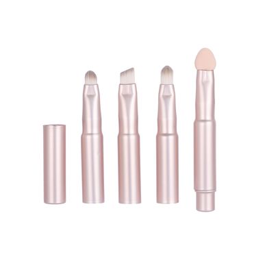 Kit Mini Brochas De Maquillaje Con Estuche Sintéticas 4 Piezas