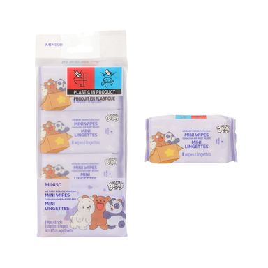Paquete Toallitas Húmedas We Bare Bears 14x15 cm 8 Piezas