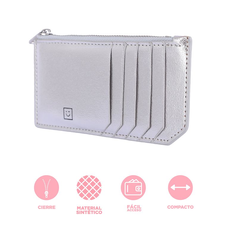 Monedero-Hologr-fico-Sint-tico-Plateado-14x1x8-cm-3-31892