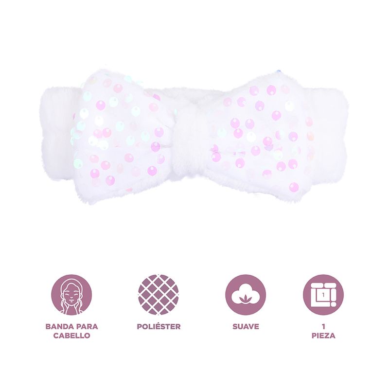 Banda-Para-Cabello-Dise-o-De-Mo-o-100-Poli-ster-Blanca-20x5-cm-20x5-cm-3-32001