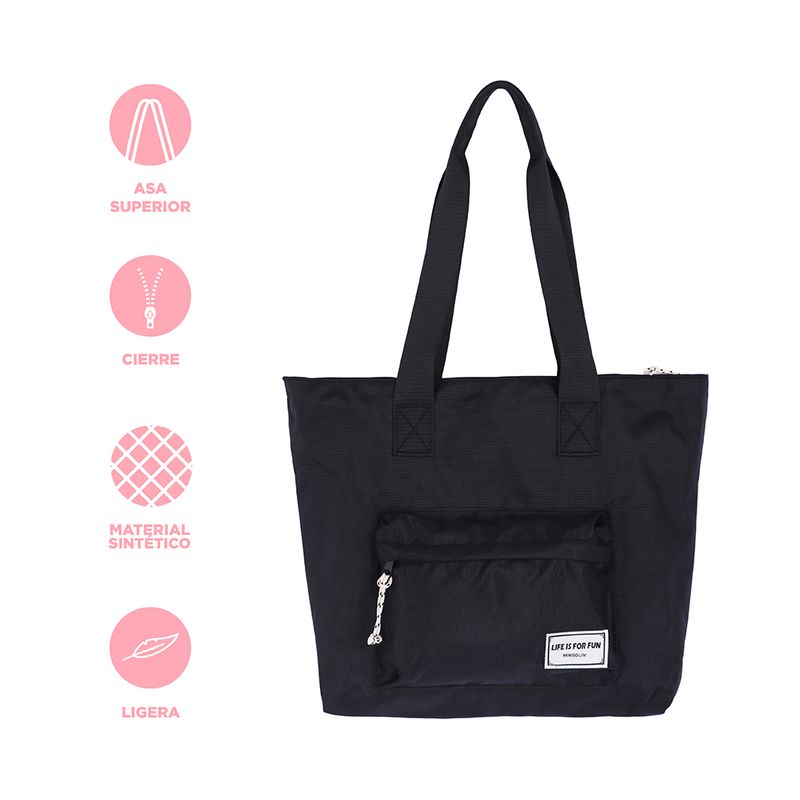 Bolso-De-Hombro-Life-Is-For-Fun-Textil-Negro-30x42-cm-3-32003